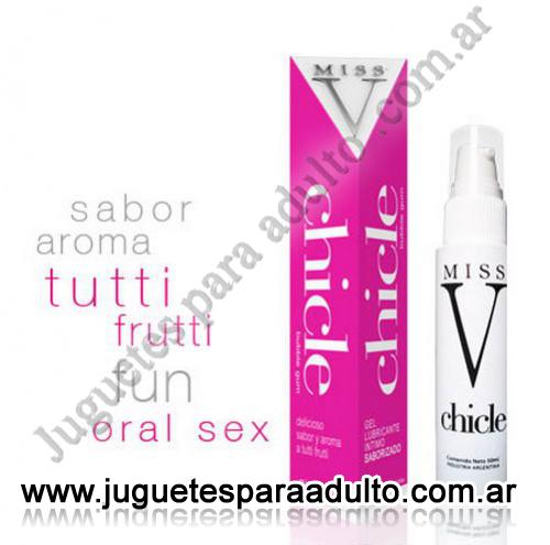 Aceites y lubricantes, Lubricantes miss v, Gel Para Sexo Oral Sabor Chicle 50ml